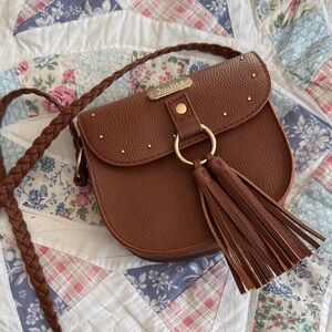 Justin Boots Brown Leather Crossbody with Tassel